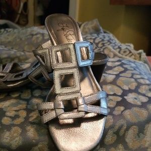 2/$25 Life Stride Pewter Sandal Slide 6M